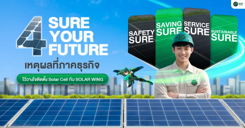 4 Sure Your Future เหตุผลที่ภาคธุรกิจ ไว้วางใจติดตั้ง Solar Cell กับ SOLAR WING