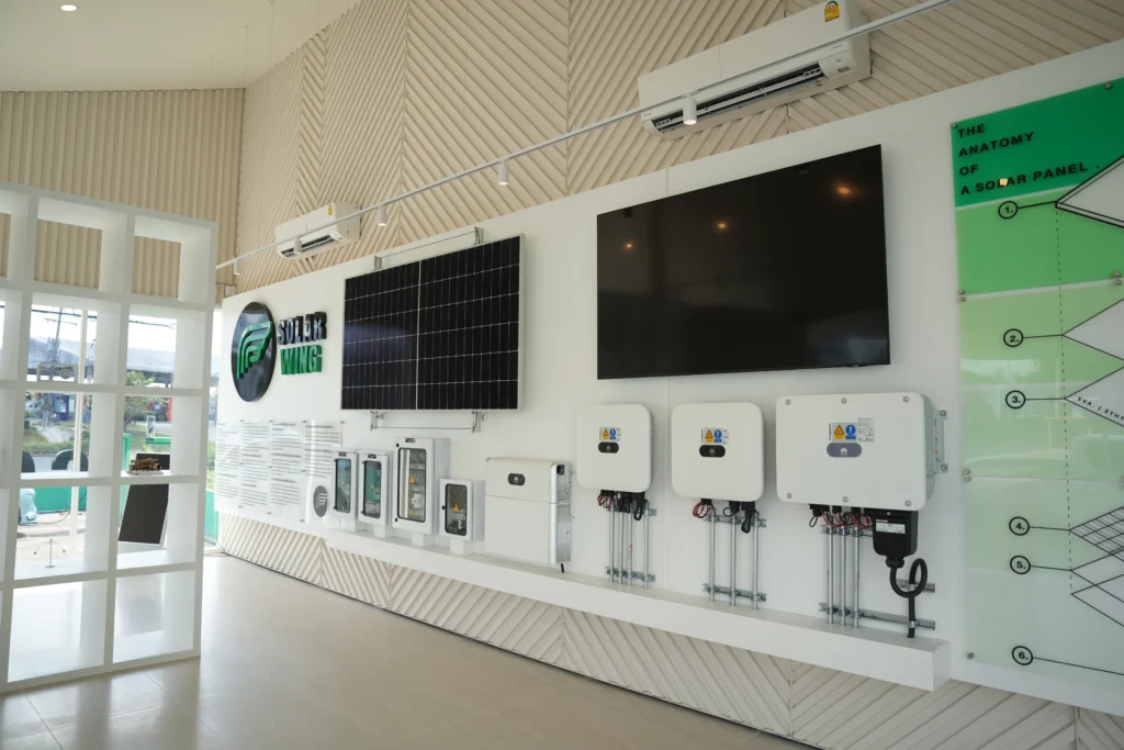 ภาพอินเวอร์เตอร์โซล่าเซลล์ ภายในพื้นที่บริษัท SOLAR WING ผู้เชี่ยวชาญด้านการติดตั้งโซล่าเซลล์ครบวงจร